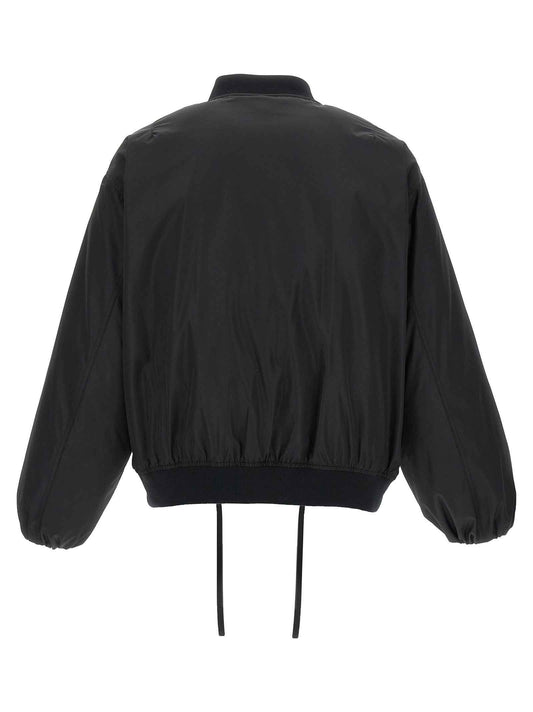 Black Polyester Bomber