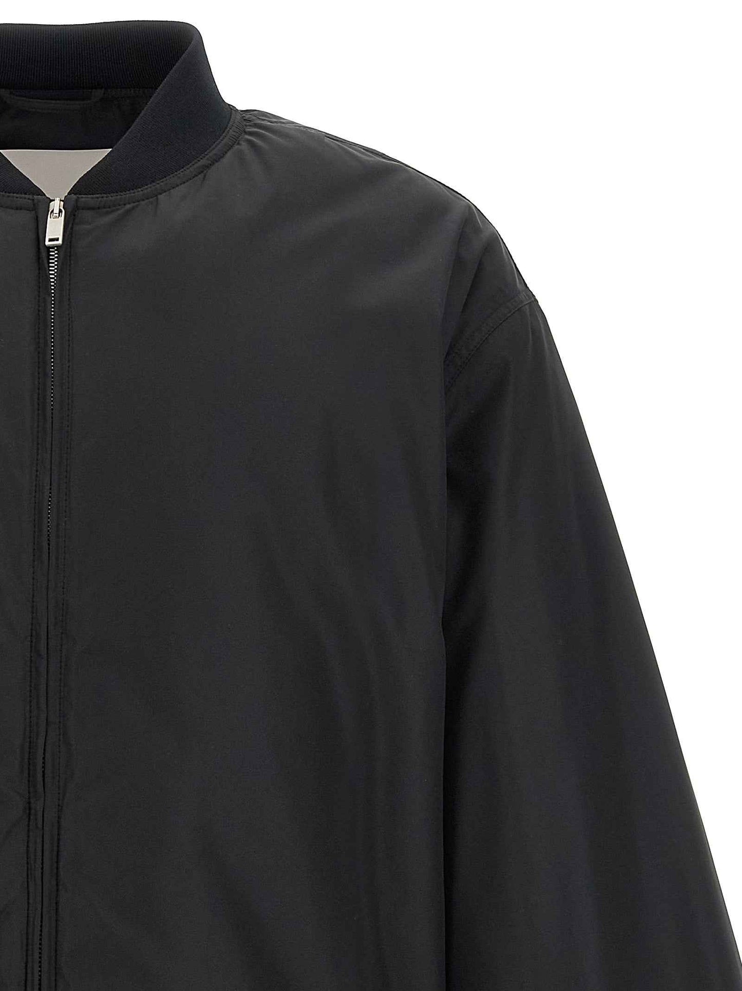 Black Polyester Bomber