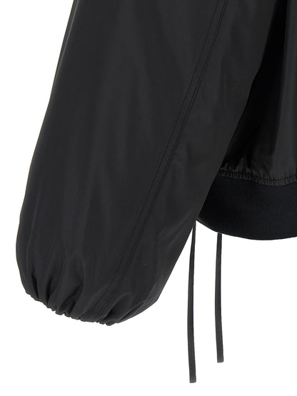 Black Polyester Bomber