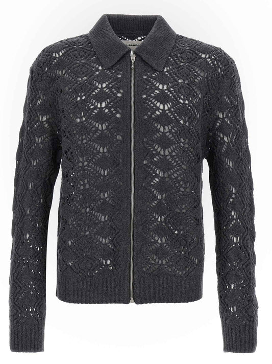 Gray Virgin Wool Cardigan