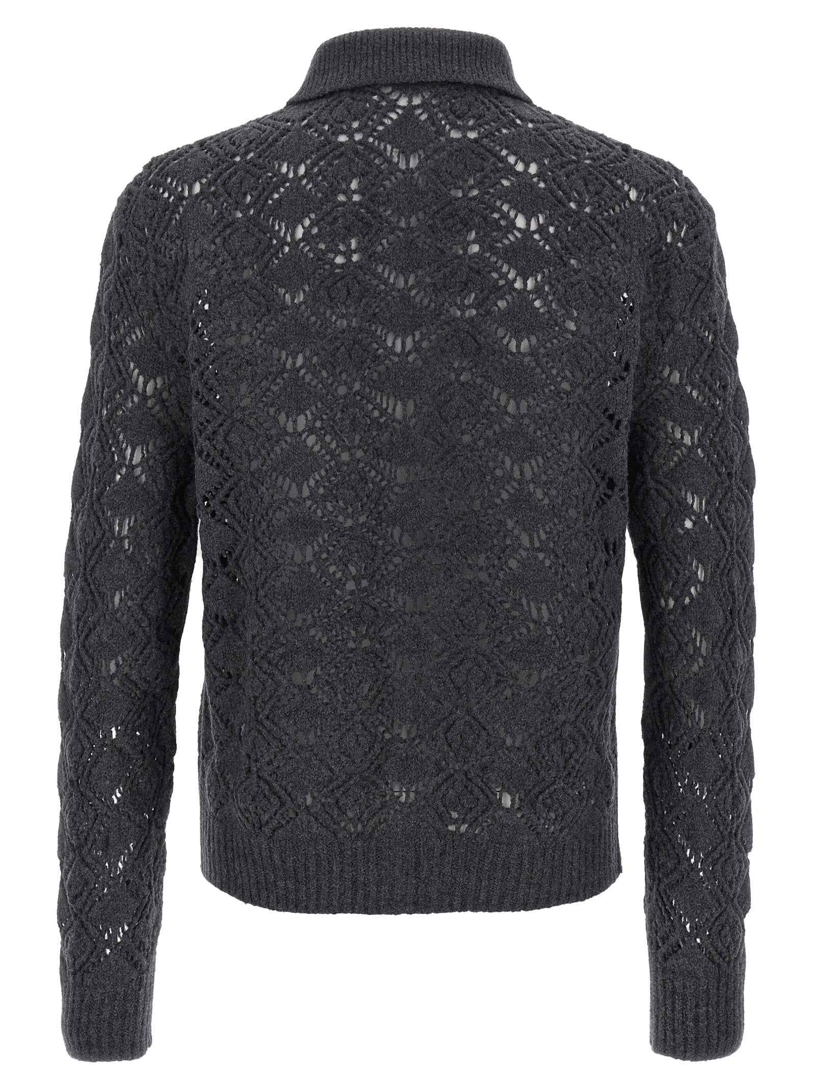 Gray Virgin Wool Cardigan