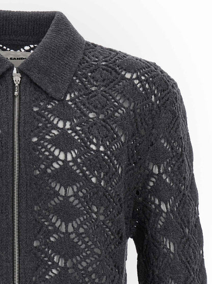 Gray Virgin Wool Cardigan