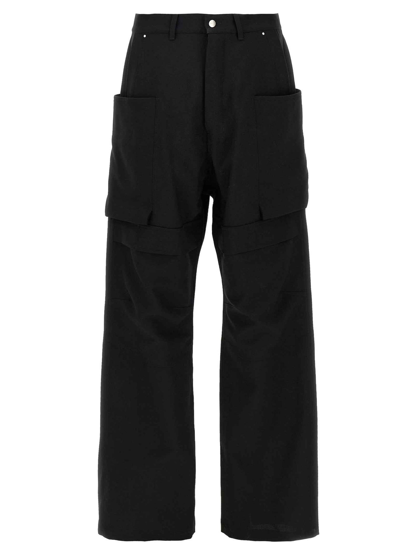 Black Virgin Wool Cargo Pants