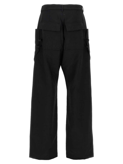 Black Virgin Wool Cargo Pants