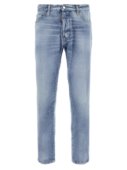 Blue Cotton Skinny Jeans