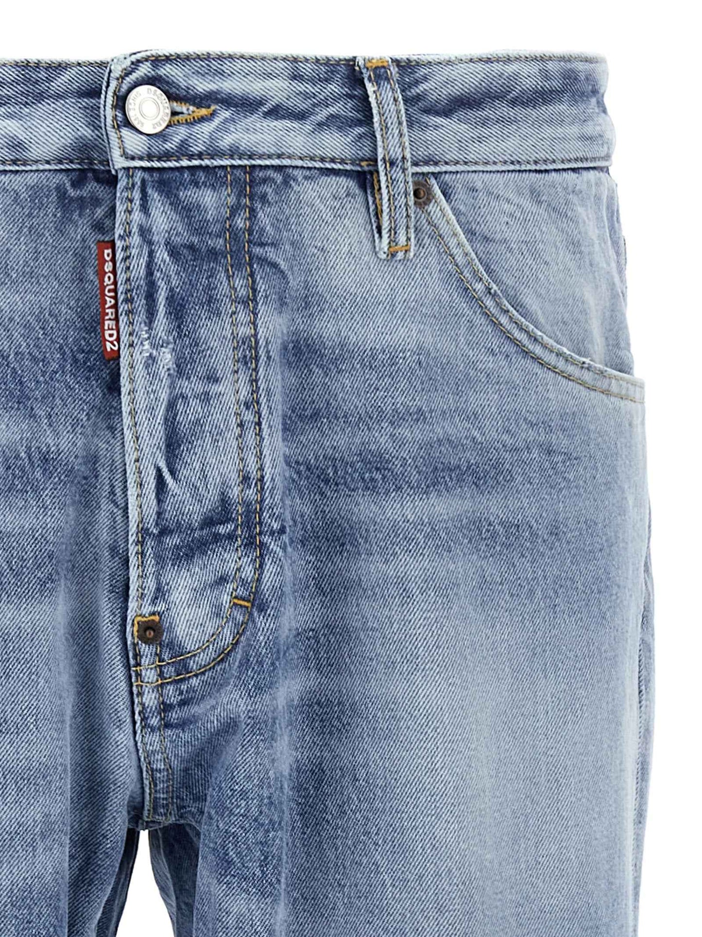 Blue Cotton Skinny Jeans