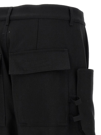 Black Virgin Wool Cargo Pants