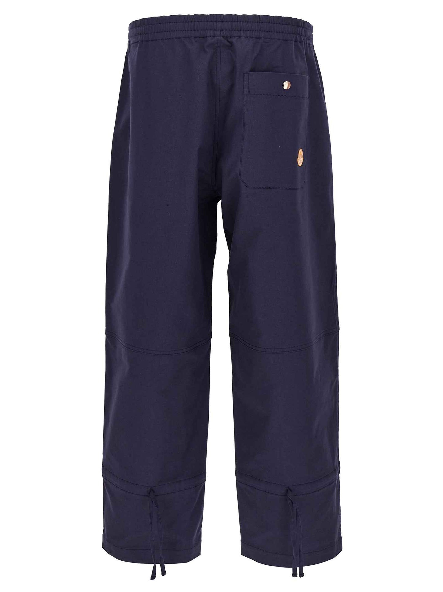 Blue Cotton Casual Pants