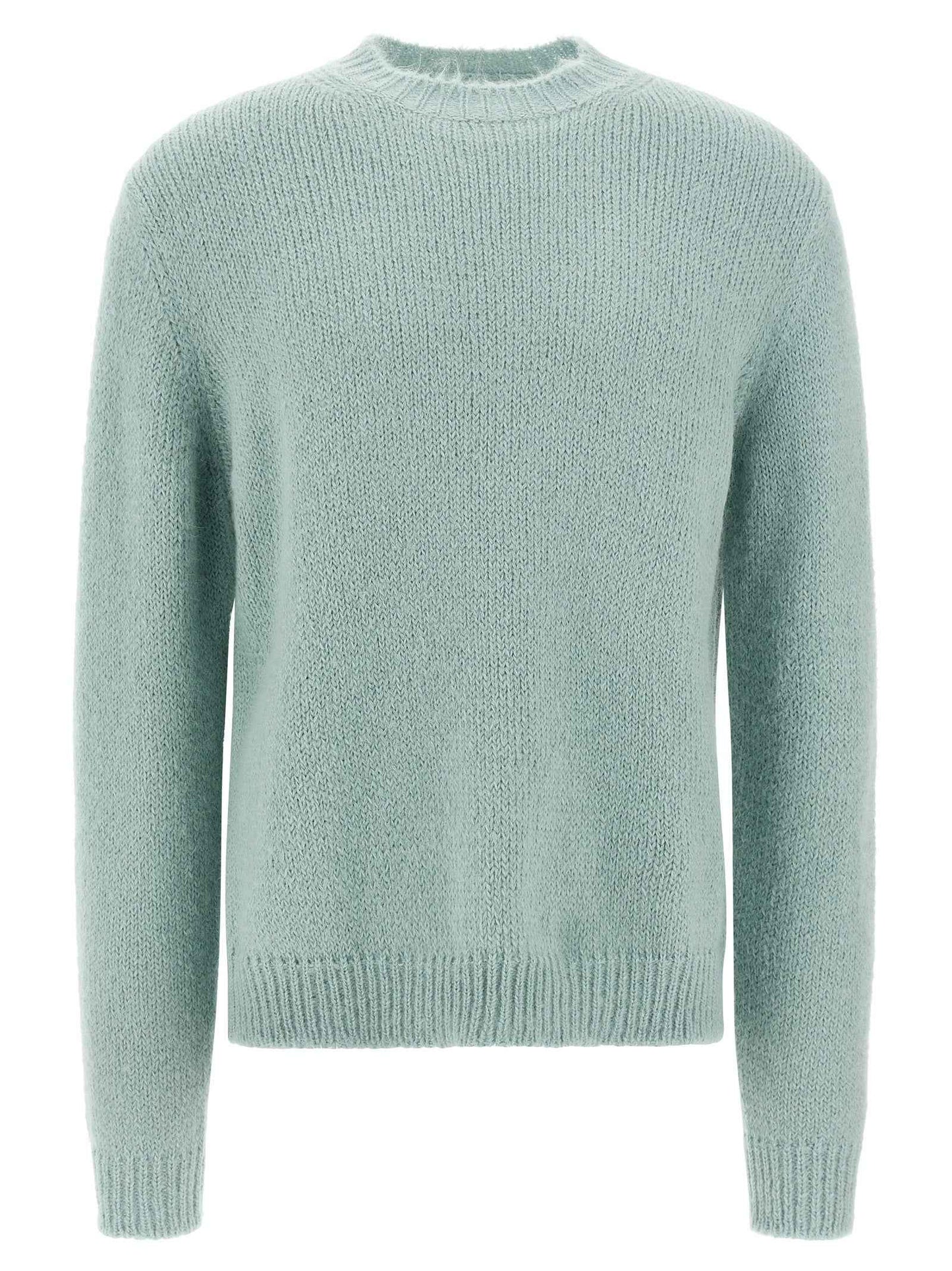 Blue Alpaca Leather Cardigan