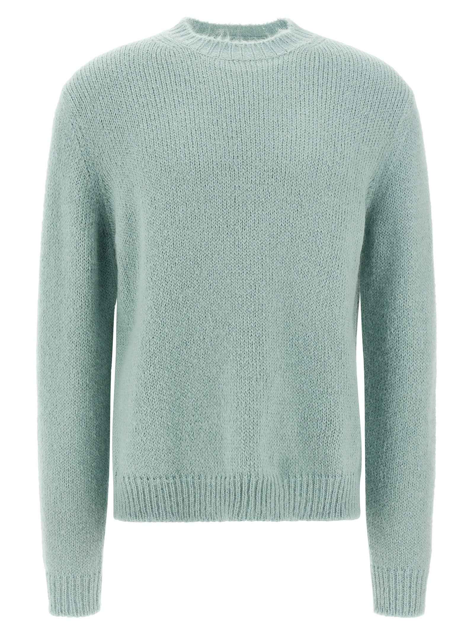 Blue Alpaca Leather Cardigan