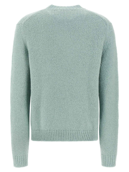 Blue Alpaca Leather Cardigan