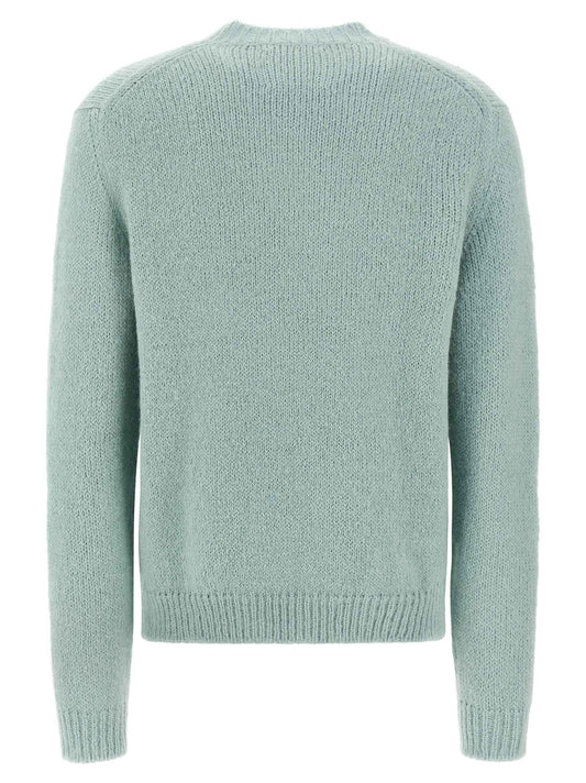 Blue Alpaca Leather Cardigan