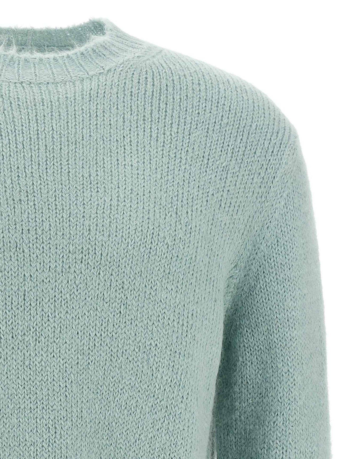 Blue Alpaca Leather Cardigan