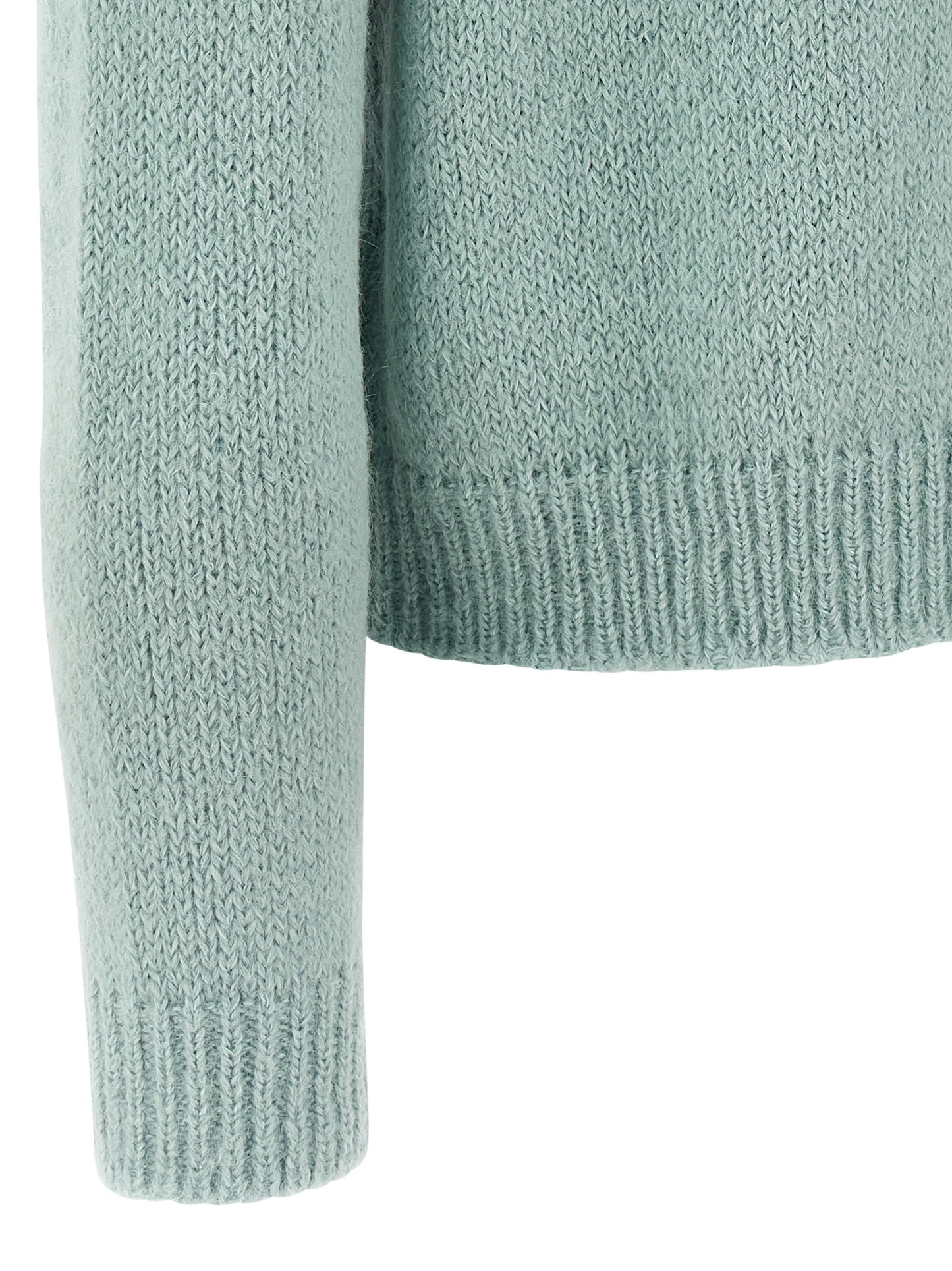 Blue Alpaca Leather Cardigan