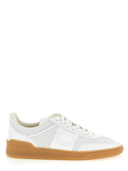 White Calfskin Low Top Sneakers