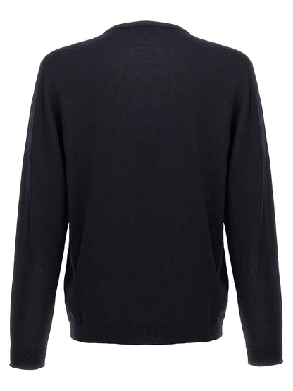 Blue Merino Wool Cardigan