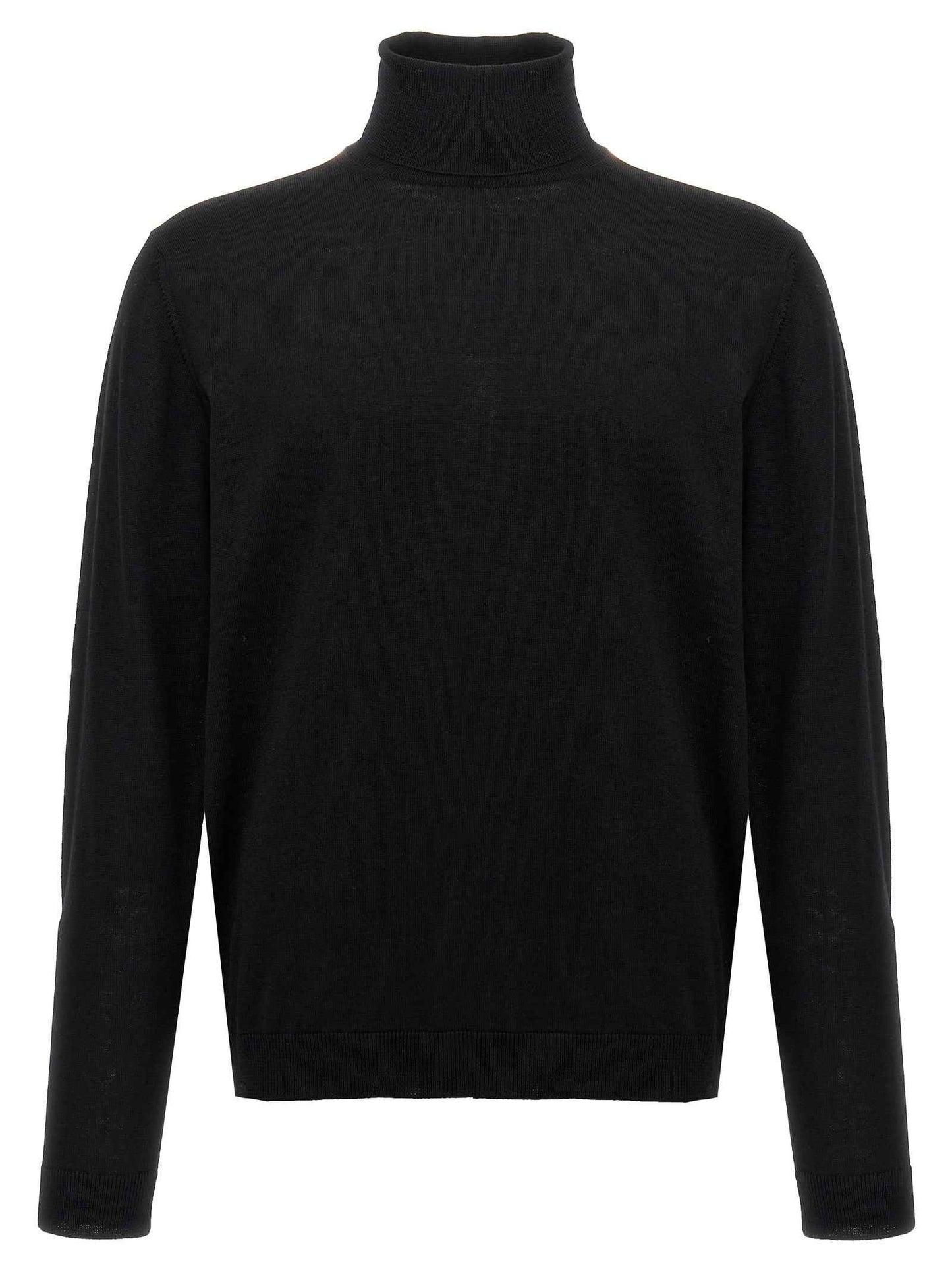 Black Merino Wool Cardigan
