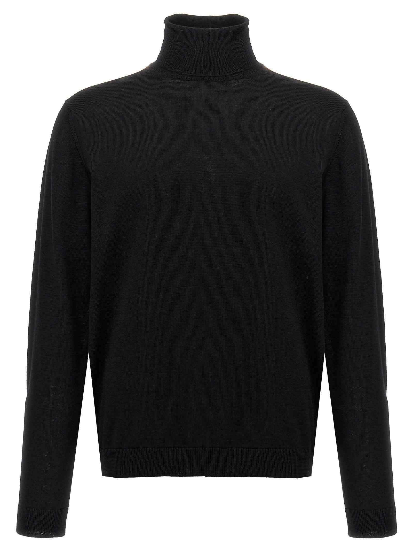 Black Merino Wool Cardigan