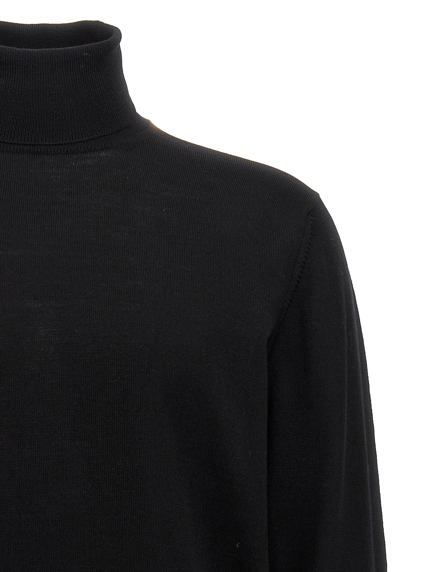 Black Merino Wool Cardigan
