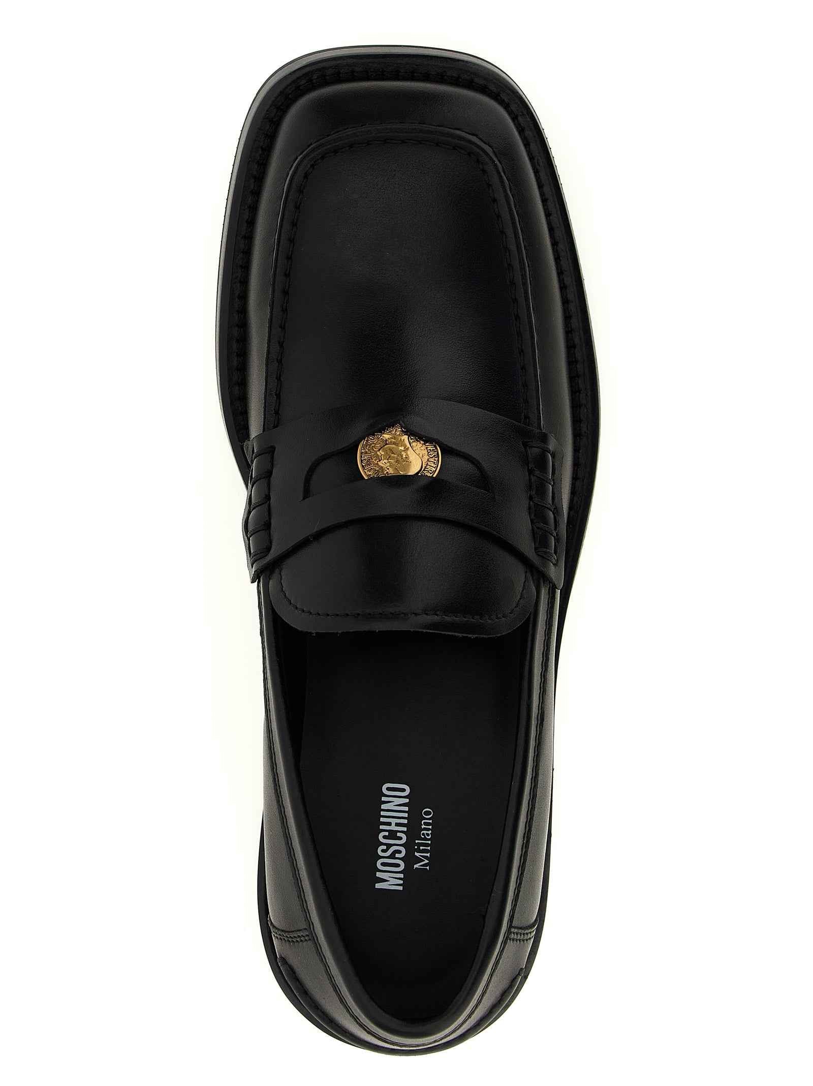 Black Velvet Leather Slip-On Loafers