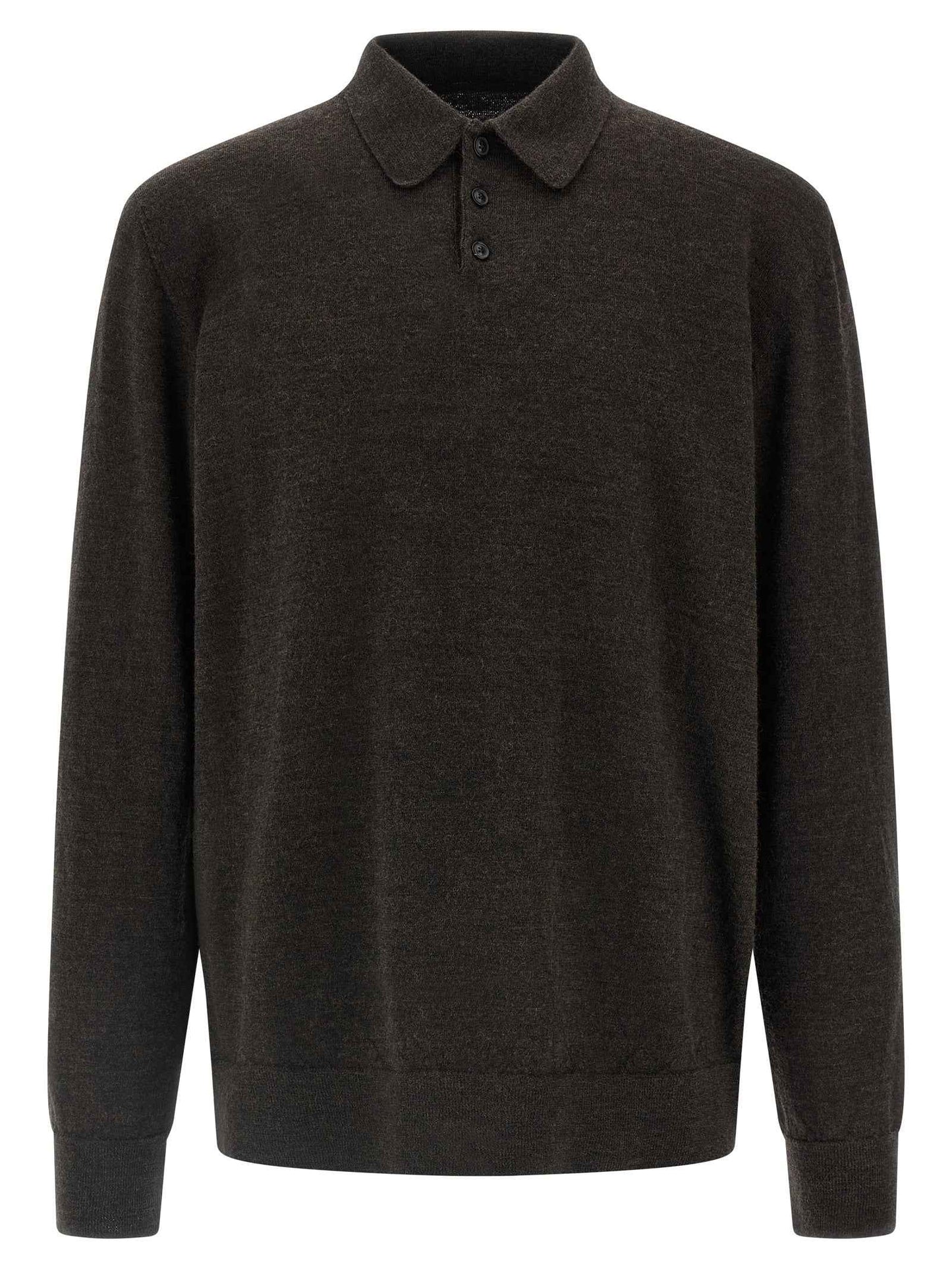Brown Wool Polo Shirt