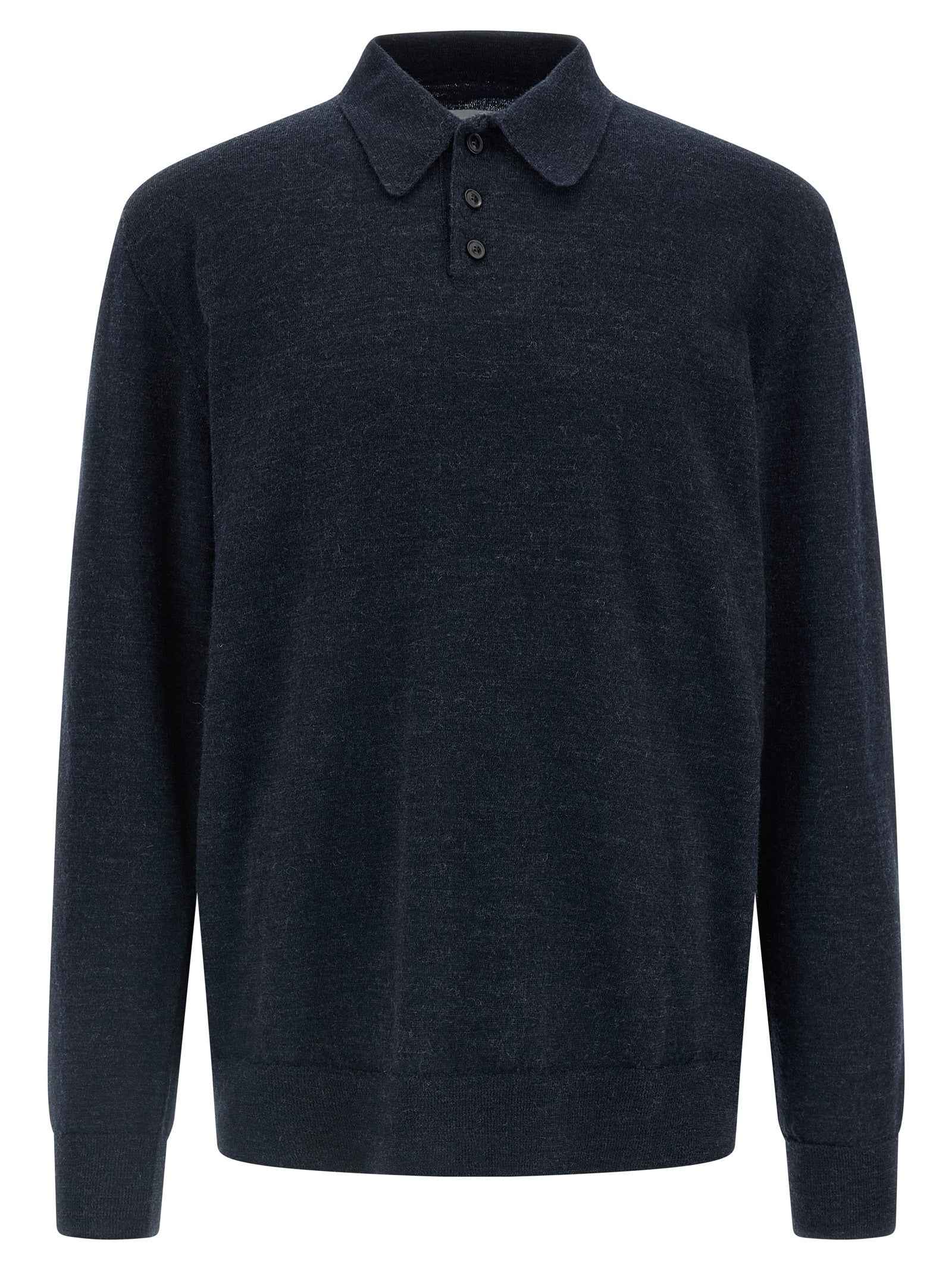 Blue Wool Polo Shirt