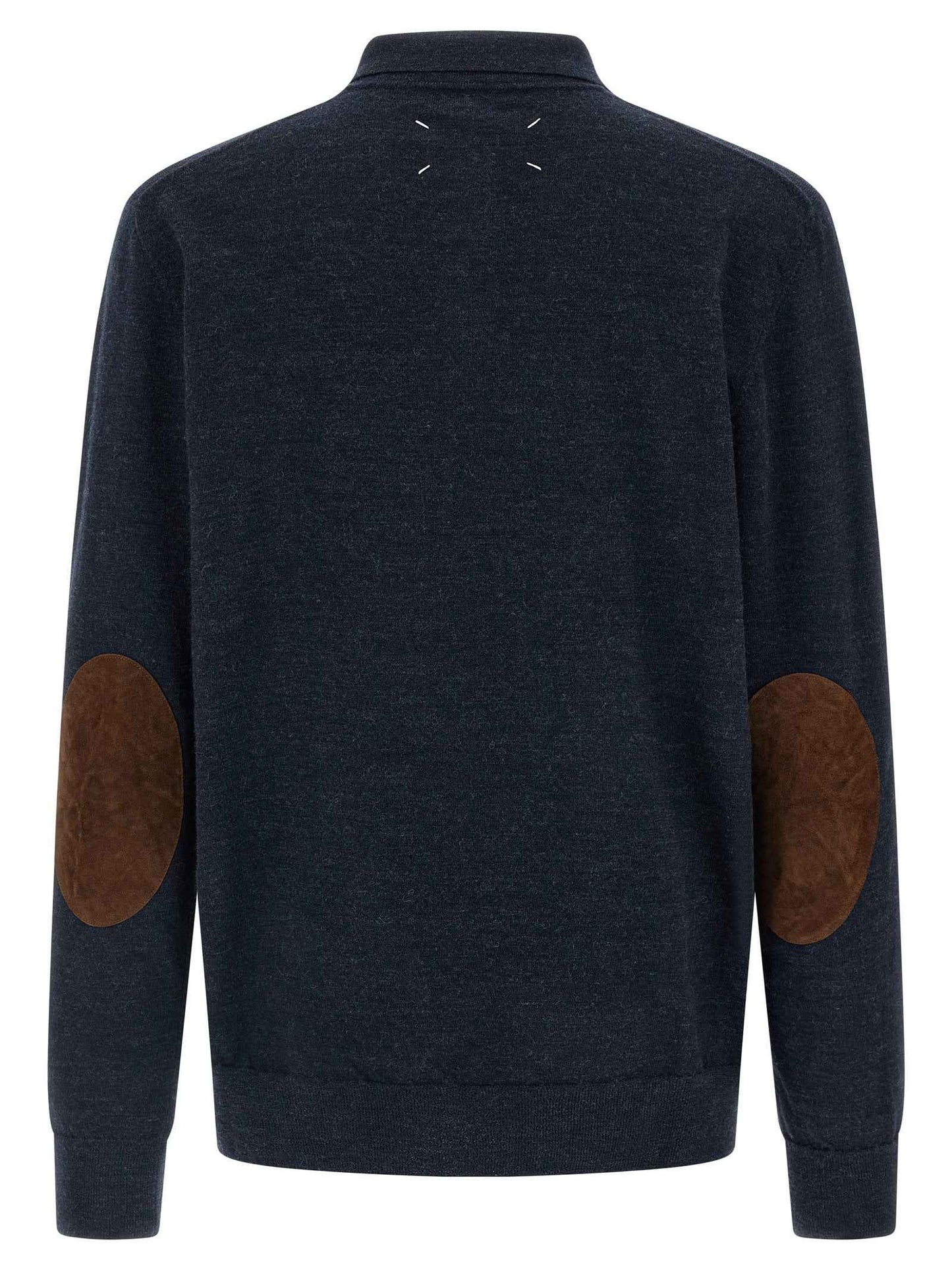 Blue Wool Polo Shirt
