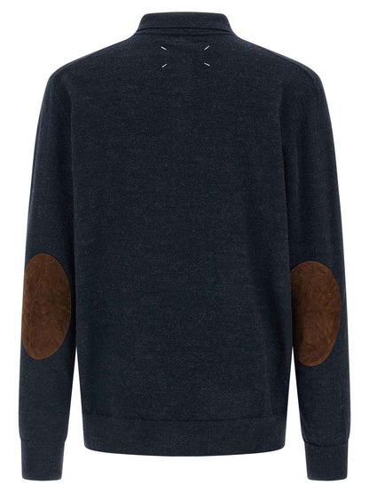 Blue Wool Polo Shirt
