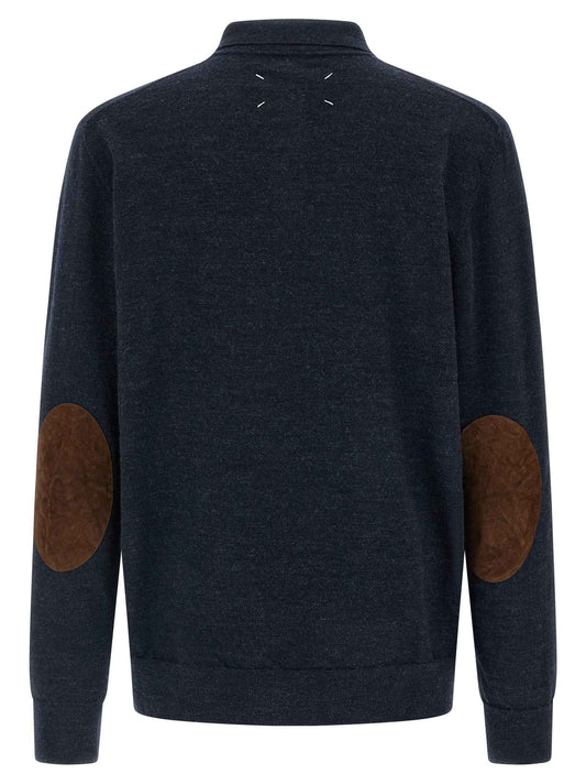 Blue Wool Polo Shirt