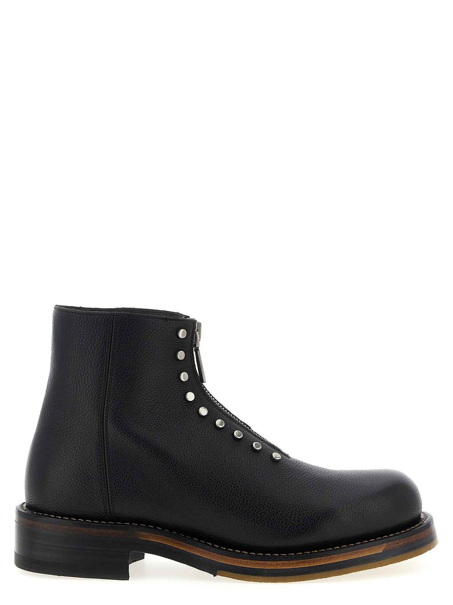 Black Calfskin Ankle Boots