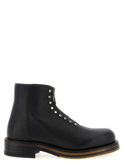 Black Calfskin Ankle Boots