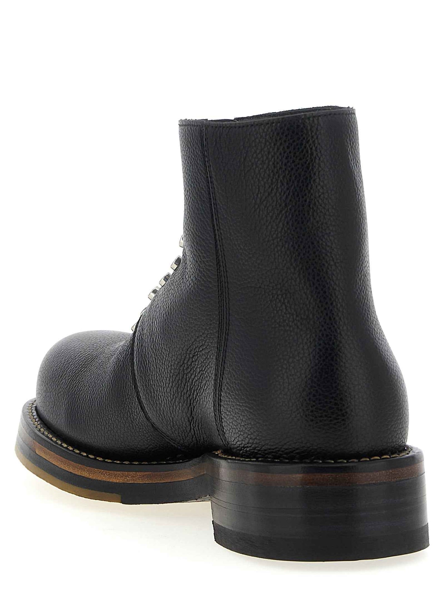 Black Calfskin Ankle Boots