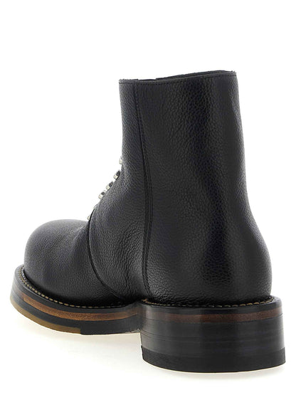 Black Calfskin Ankle Boots