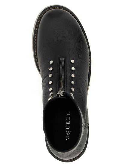 Black Calfskin Ankle Boots