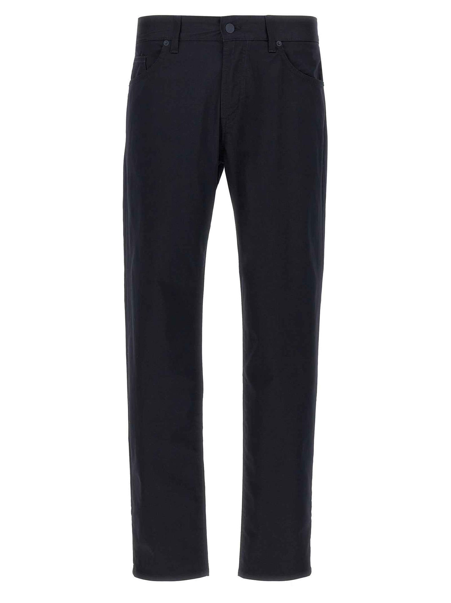 Blue Cotton Casual Pants