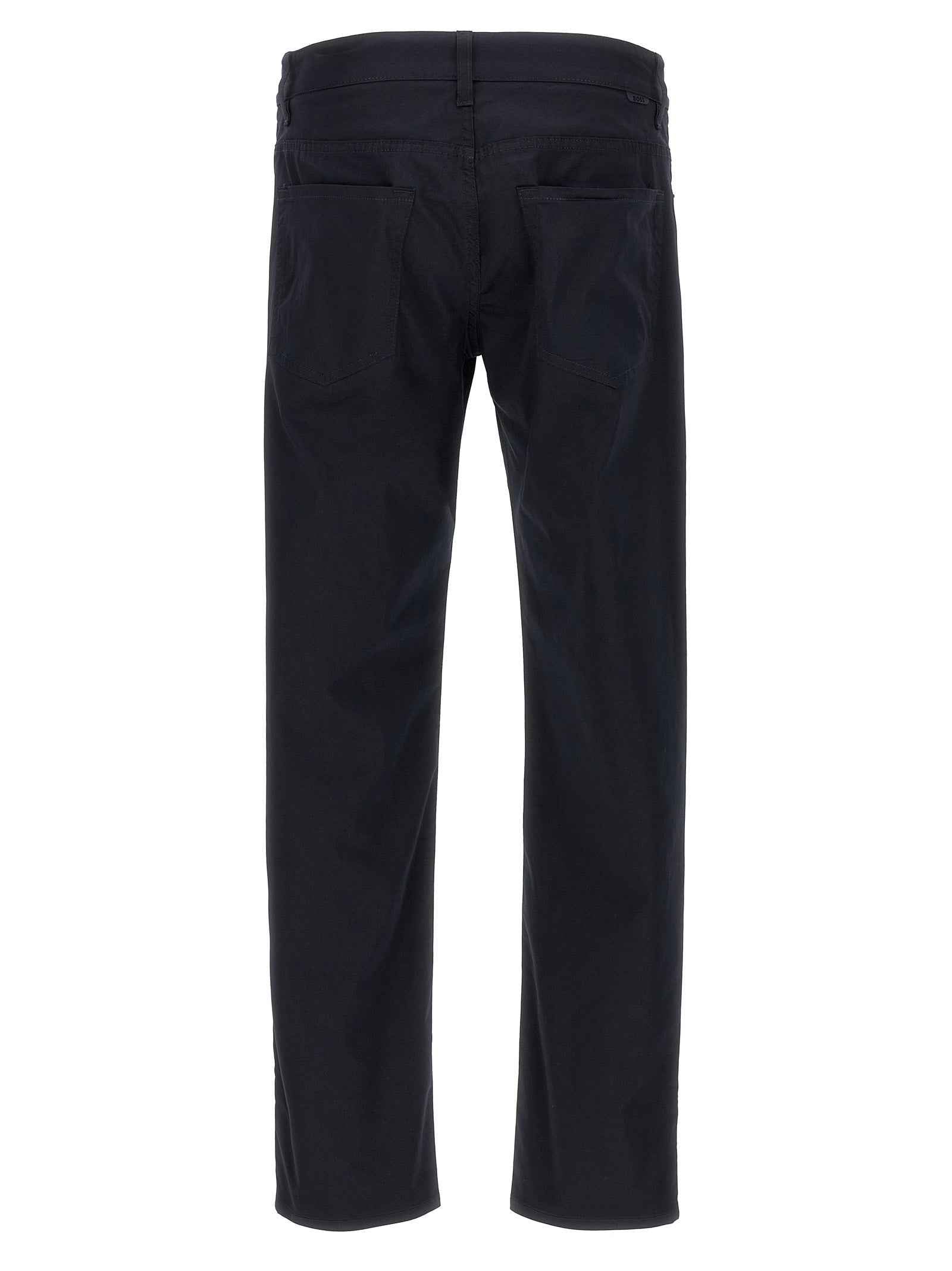 Blue Cotton Casual Pants