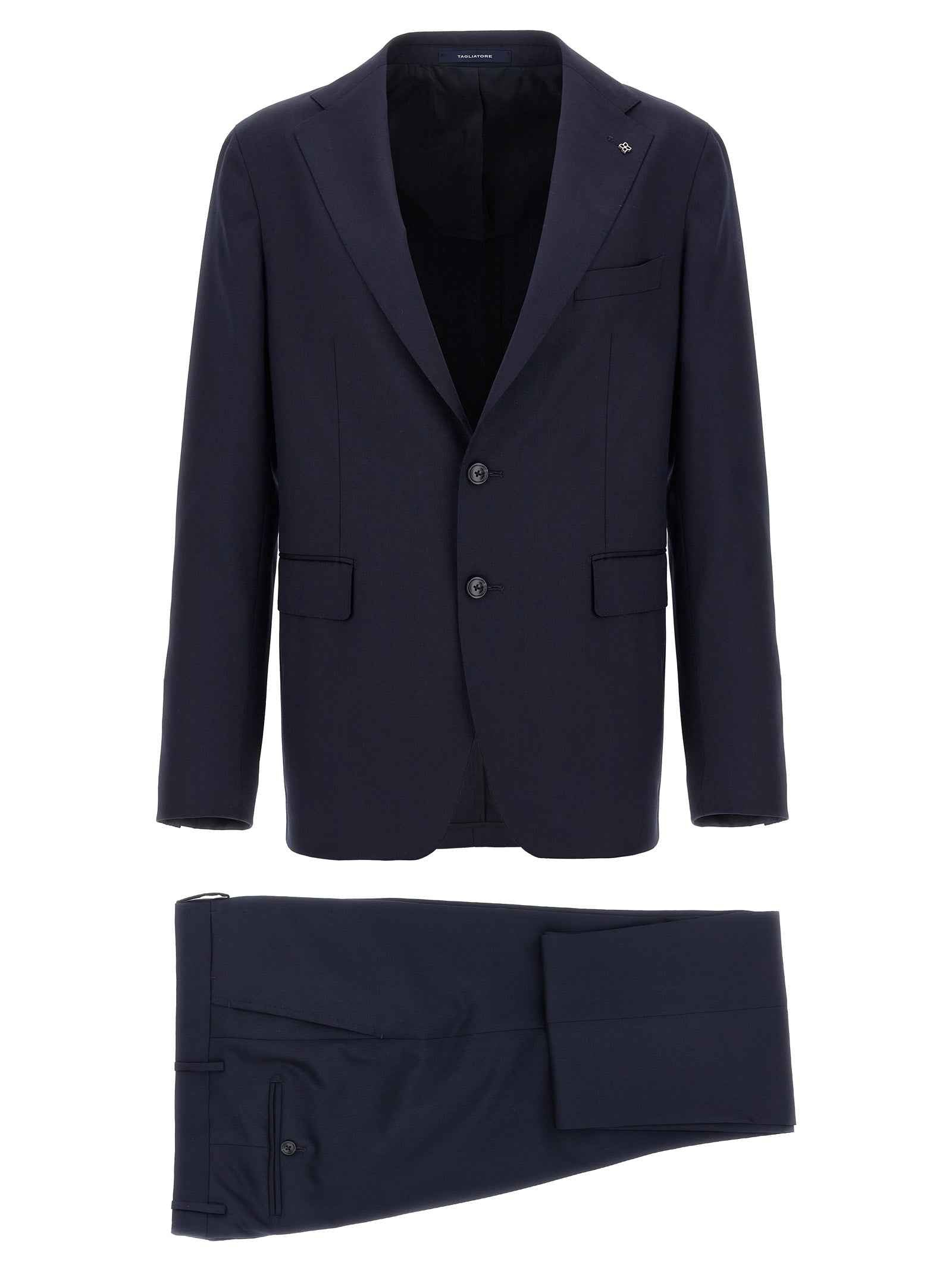 Blue Virgin Wool Two-Piece Suit