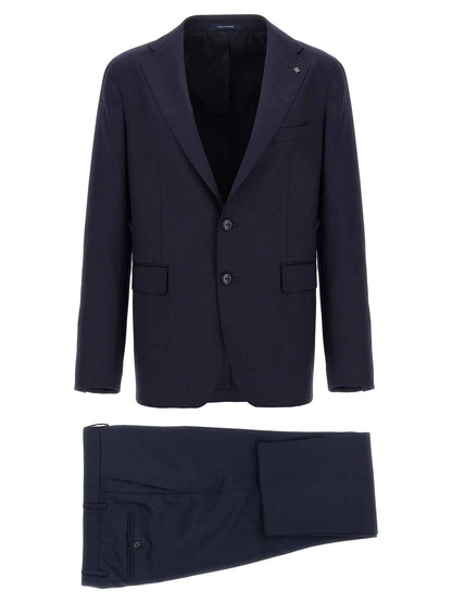 Blue Virgin Wool Two-Piece Suit