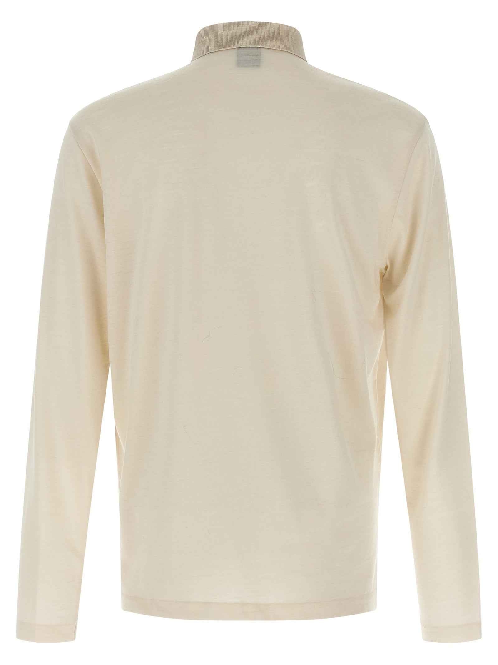 Beige Wool Polo Shirt