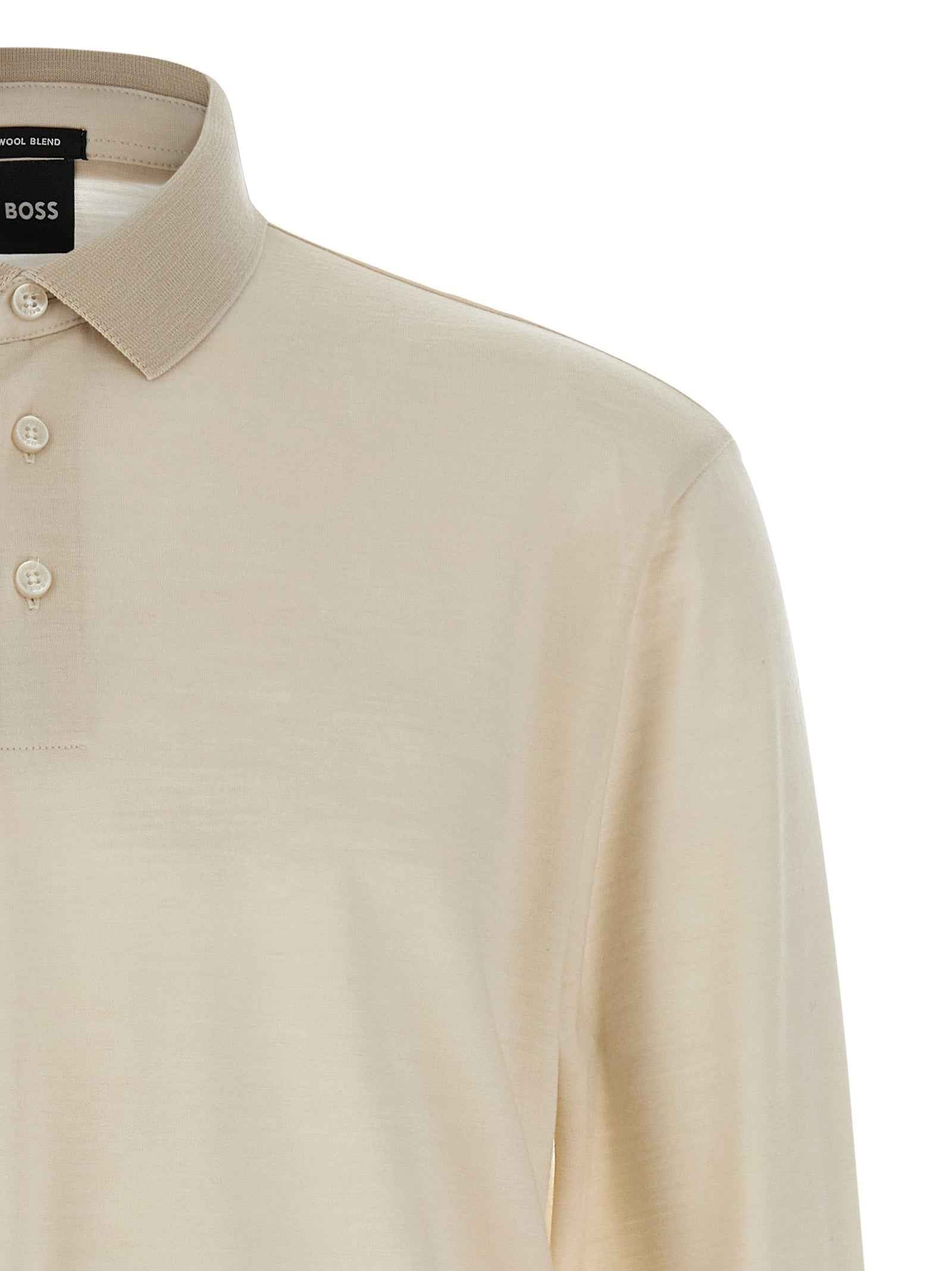 Beige Wool Polo Shirt
