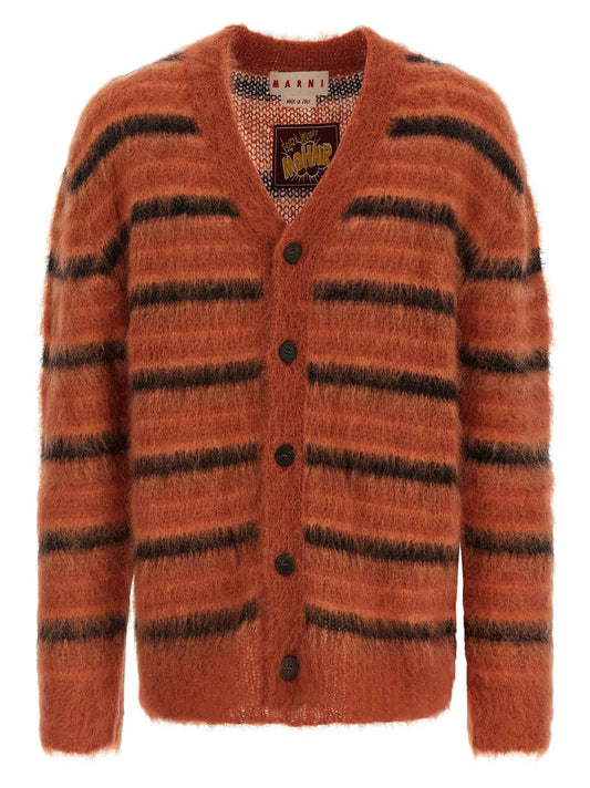 Orange Fabric Cardigan