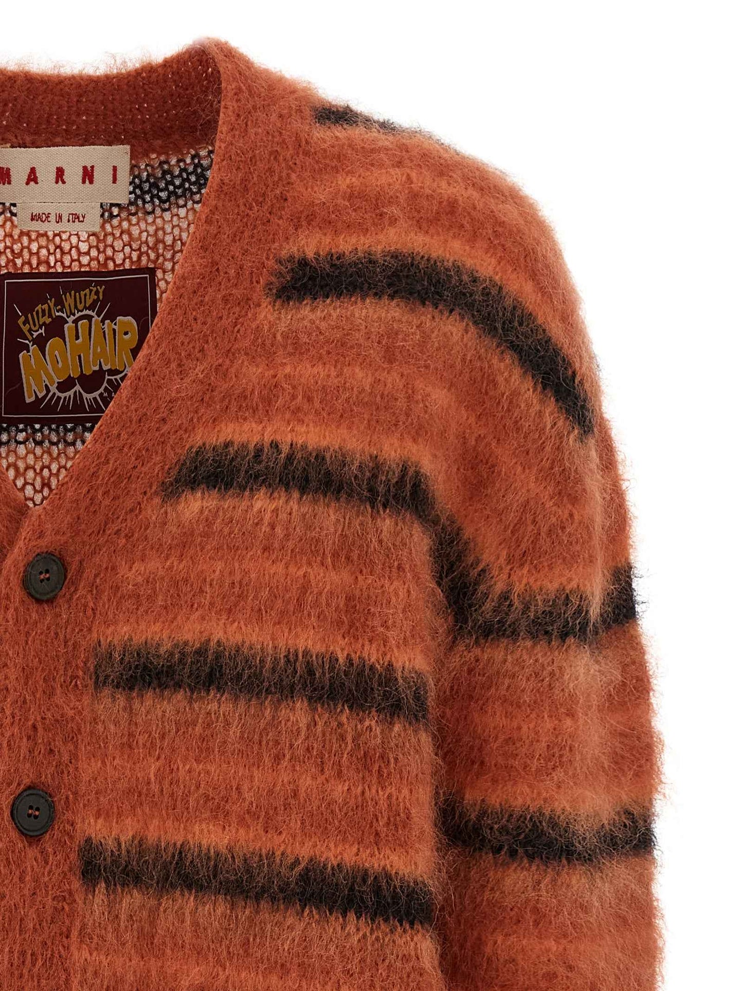Orange Fabric Cardigan