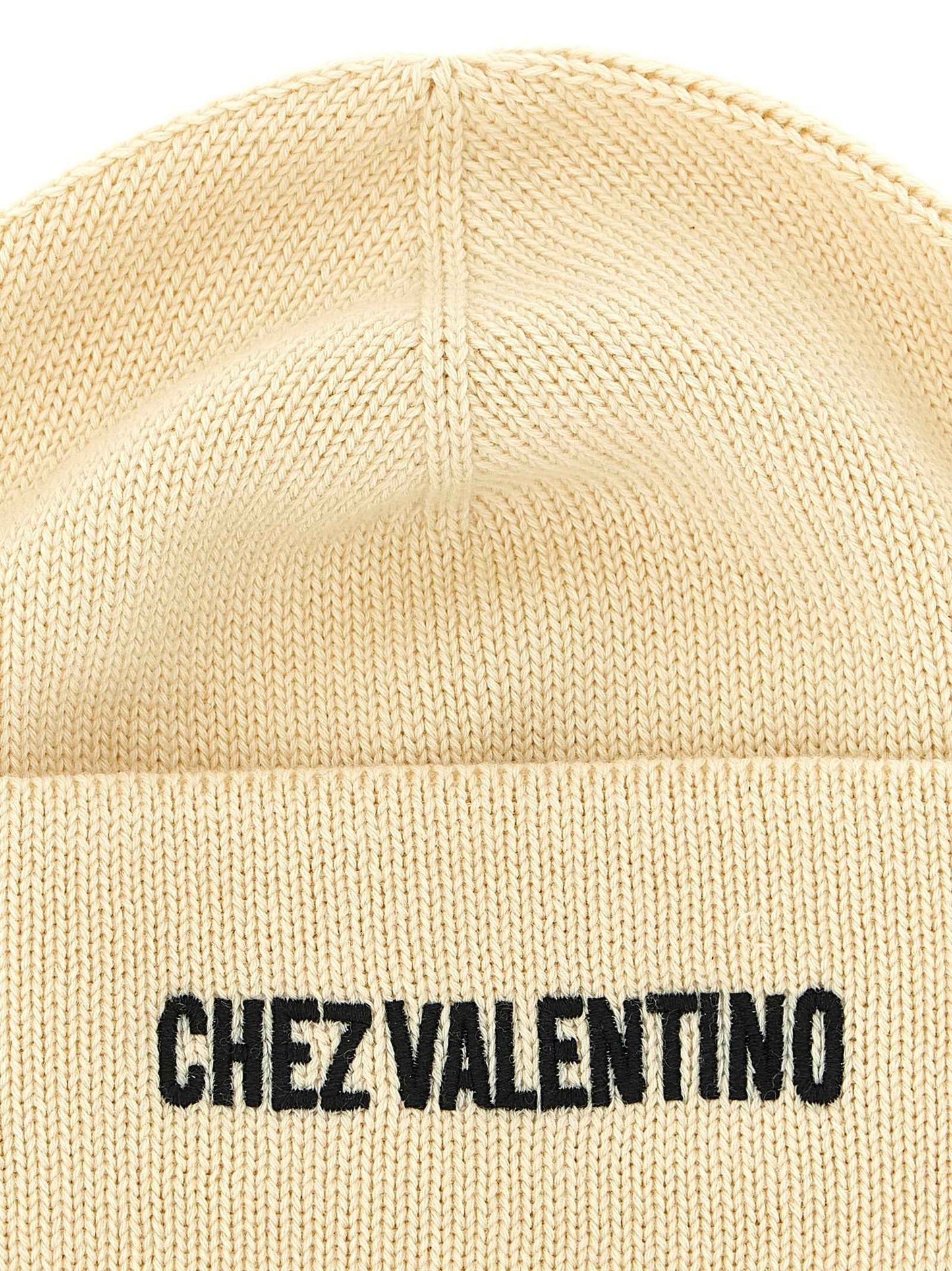 Beige Cotton Beanie