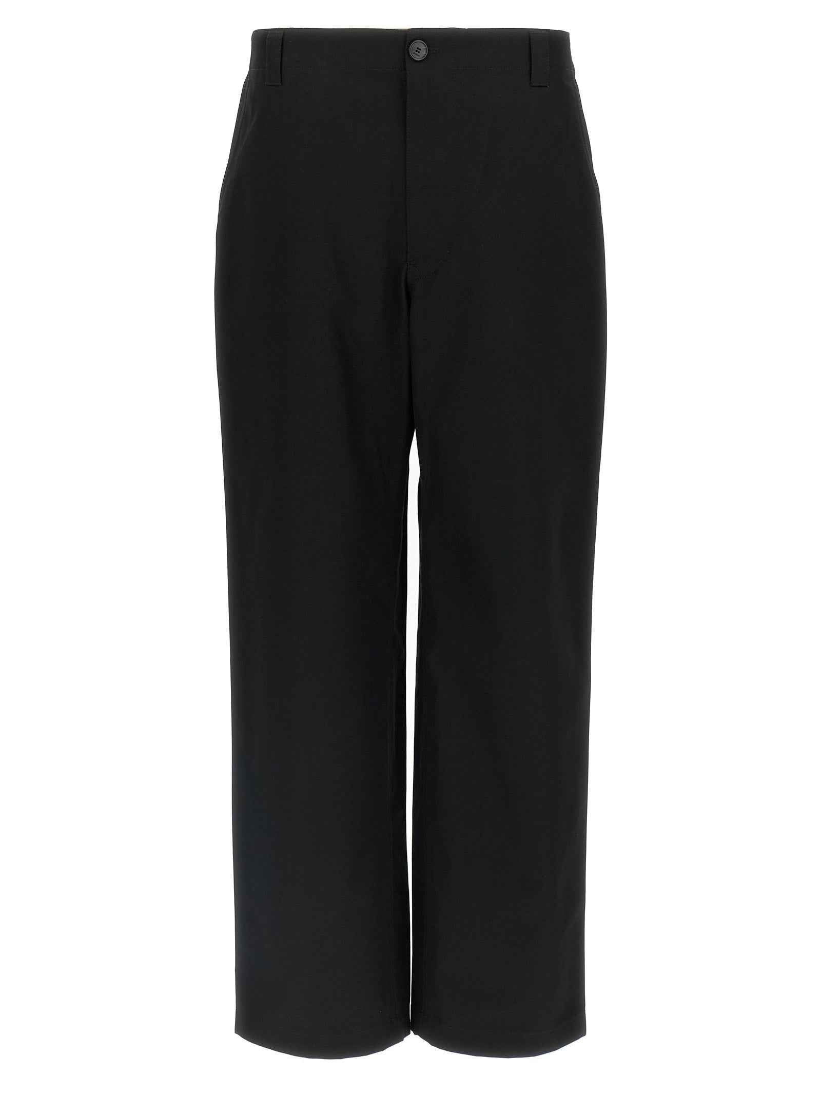 Black Cotton Casual Pants