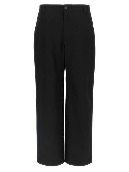 Black Cotton Casual Pants