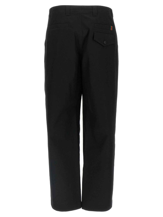Black Cotton Casual Pants