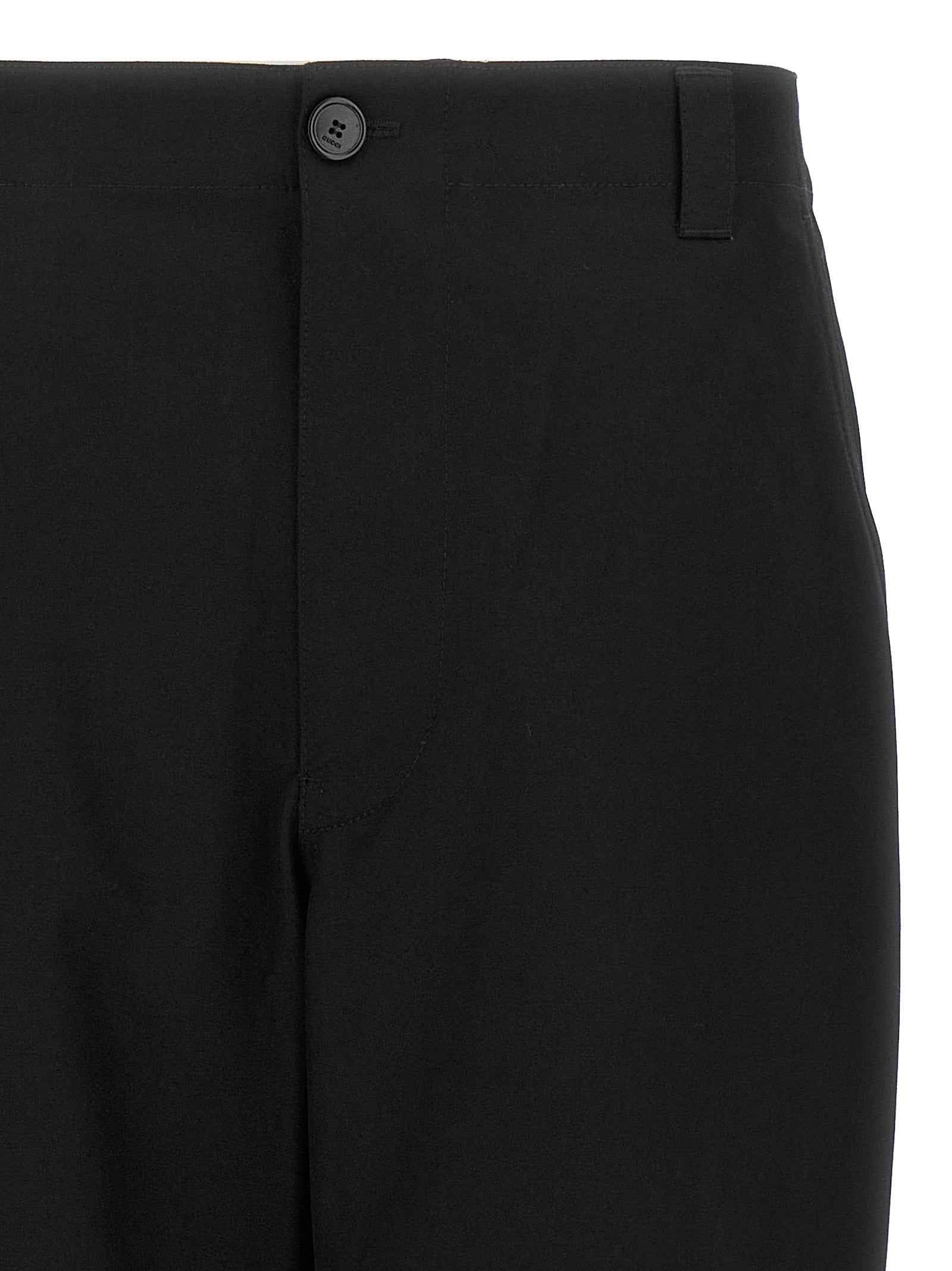 Black Cotton Casual Pants