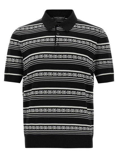 Bicolor Silk Polo Shirt