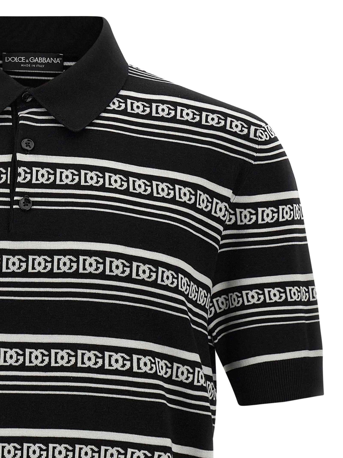 Bicolor Silk Polo Shirt