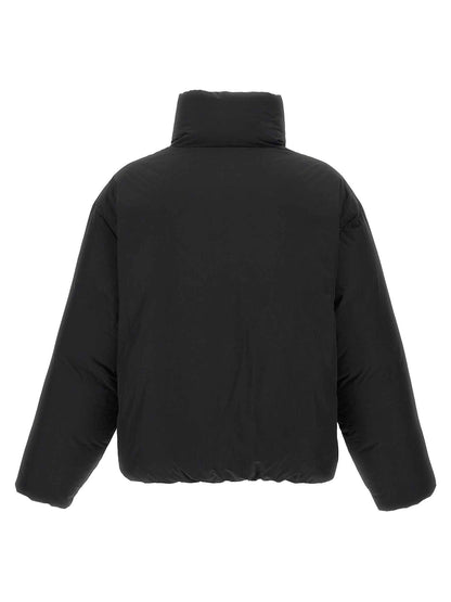 Black Polyester Full-Length Jacket